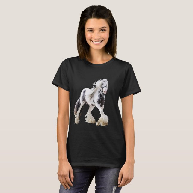 Gypsy Mare Stallion Draft Horse Tee Shirt (Hel framsida)