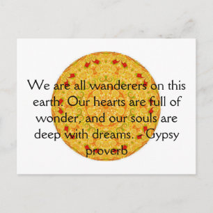 Gypsy Proverb wanderllust-citat Vykort