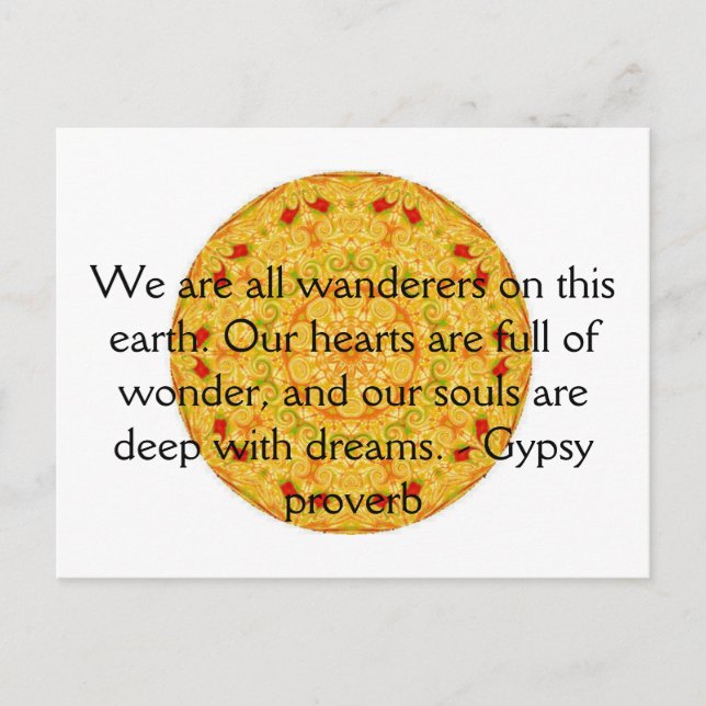 Gypsy Proverb wanderllust-citat Vykort (Framsida)