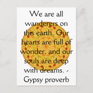 Gypsy Proverb wanderllust-citat Vykort