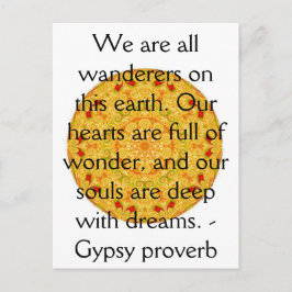 Gypsy Proverb wanderllust-citat Vykort