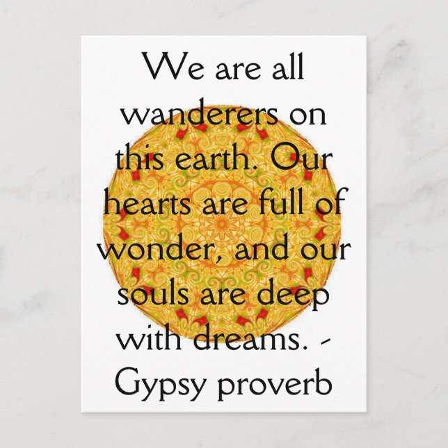 Gypsy Proverb wanderllust-citat Vykort (Framsida)