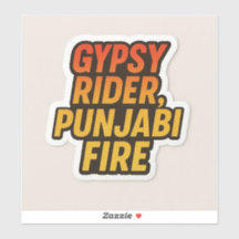 Gypsy Rider, Punjabi Fire - Bold Desi Tech Sticker