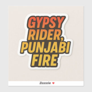 Gypsy Rider, Punjabi Fire - Bold Desi Tech Sticker Klistermärken