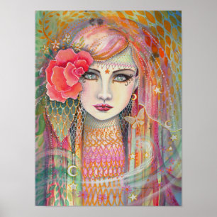 Gypsy Rose Vacker Bohemisk Fantasykonst Poster