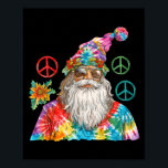 Gypsy Santa Claus Hipe Tie Dye Groovy Christmas  Poster<br><div class="desc">Gypsy Santa Claus Hipe Tie Dye Groovy Christmas</div>