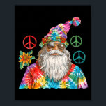 Gypsy Santa Claus Hipe Tie Dye Groovy Christmas  Poster<br><div class="desc">Gypsy Santa Claus Hipe Tie Dye Groovy Christmas</div>