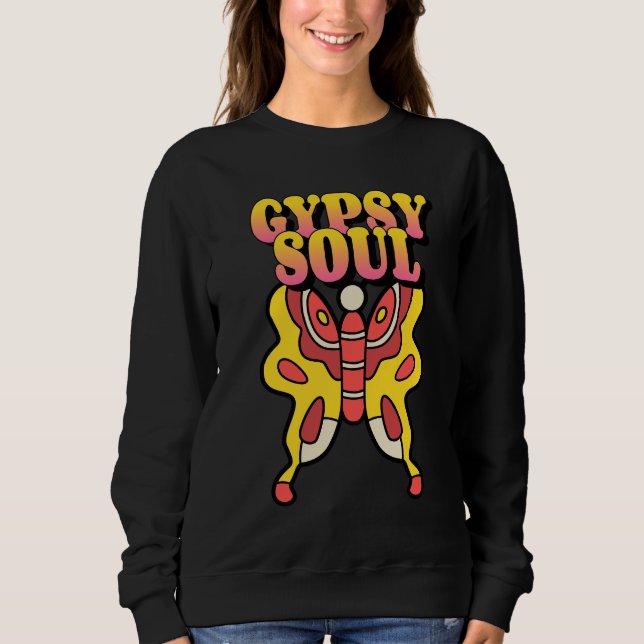 GYPSY SOUL BUTTERFLY T SHIRT DAM SWEATSHIRT (Framsida)