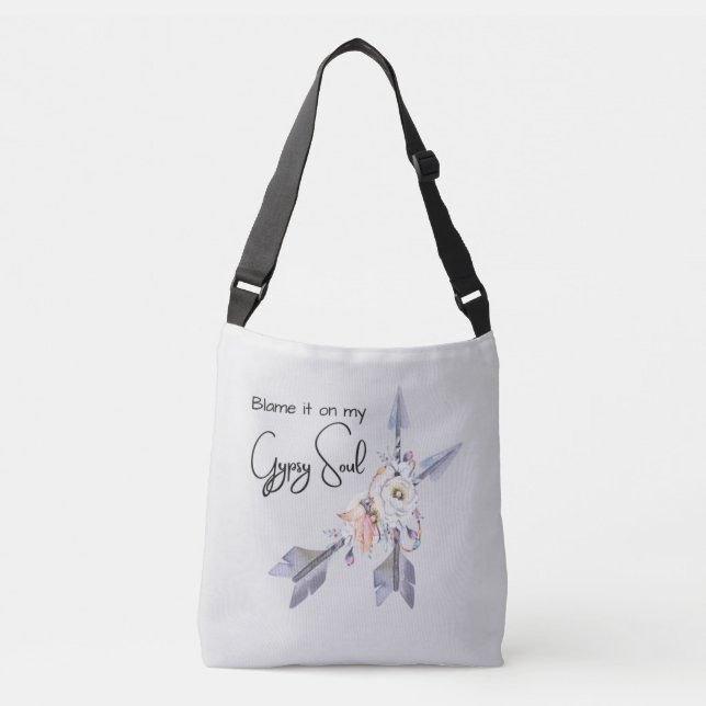 "Gypsy Soul" Crossbody Tote Bag Axelväska (Framsida)