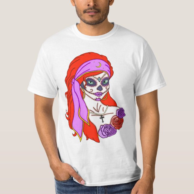 Gypsy Sugar Skull T Shirt (Framsida)