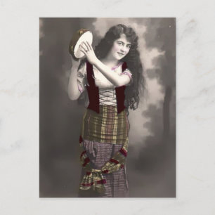 Gypsy Tambourine Girl Vykort