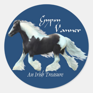 Gypsy Vanner, en irländsk skatt Runt Klistermärke
