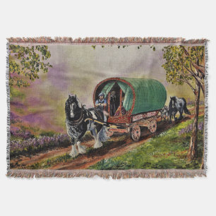 Gypsy Vanner häst Irish Caravan vagn Filt
