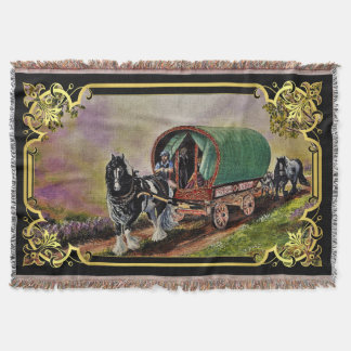 Gypsy Vanner häst Irish Caravan vagn Filt