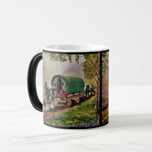 Gypsy Vanner häst Irish Caravan vagn svart Magisk Mugg