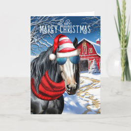 Gypsy Vanner Horse Funny MAREy jul Helgkort