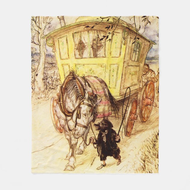 Gypsy Wagon - Golden Aeftermiddag av Arthur Rackha Fleecefilt (Framsidan)