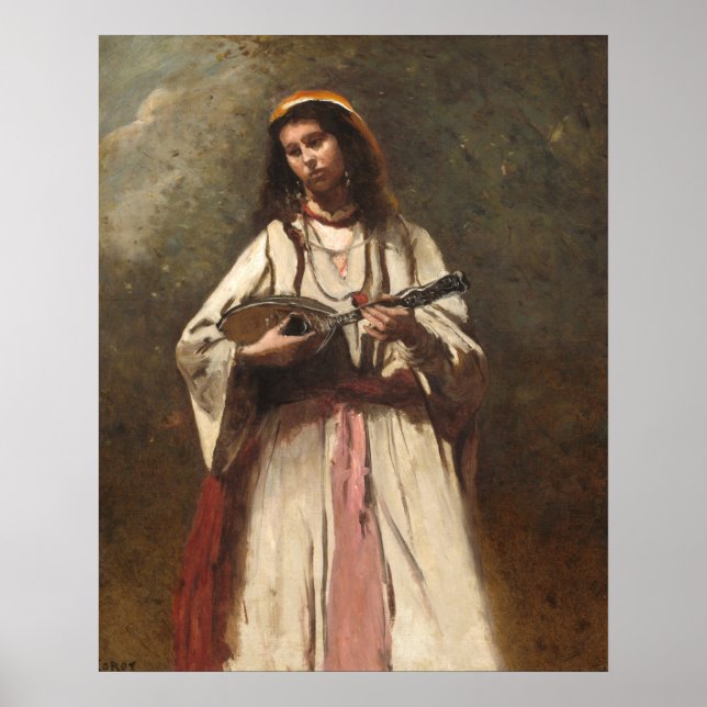 Gypsy Woman - Jean-Baptiste - Corot Fine Art Poster (Framsidan)