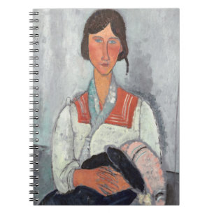 Gypsy Woman med Baby, 1919 (olja på arbetsyta) Anteckningsbok