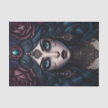 Gypsy Woman Mörk Gothic Decoupage Papper