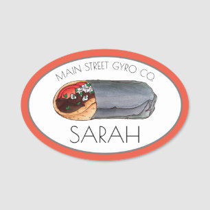 Gyro Grekiska Mediterranean Sandwich Wrap Food Las Namnbricka