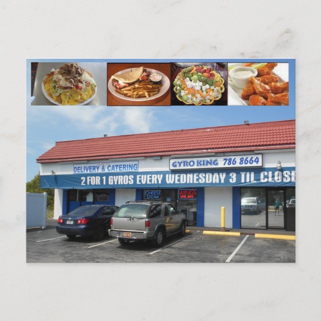 Gyro Kung Handflatan Harbour Florida Vykort (Framsida)