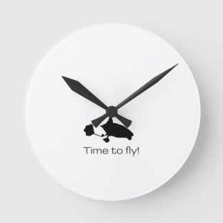 Gyrocopter Clock Rund Klocka