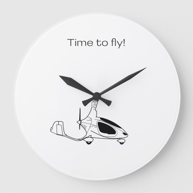 Gyrocopter (Gyro) Clock Stor Klocka (Framsida)