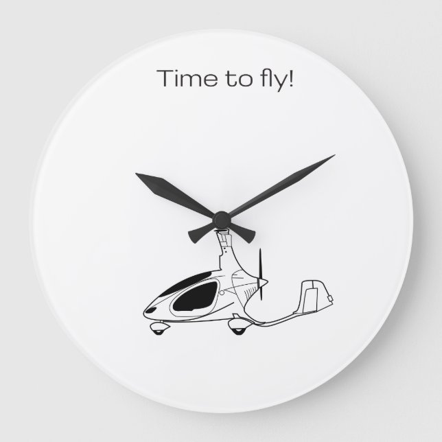 Gyrocopter (Gyro) Clock Stor Klocka (Framsida)