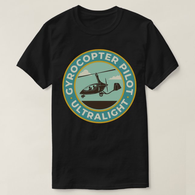 Gyrocopter Pilot Badge Ultralight T Shirt (Design framsida)
