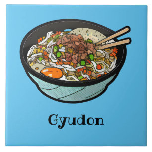 Gyudon (japanskt nötkött Ris Bowl) Kakelplatta