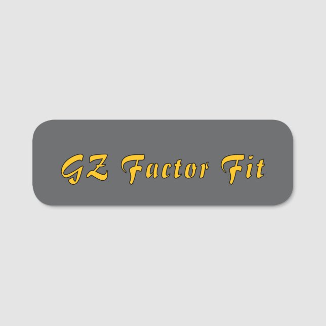 GZ-faktoranpassning - Anpassad namnMärkre|Fet & Pr Namnbricka (Framsida)