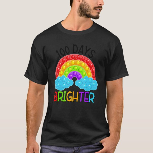 Gzbg Rainbow Pop 100 dagar Brighter Fidget Stud T Shirt (Framsida)