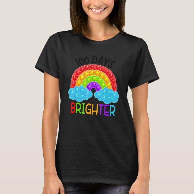 Gzbg Rainbow Pop 100 dagar Brighter Fidget Stud T Shirt (Framsida)