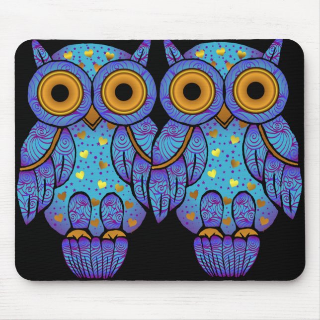 H00t-uggla midnatta galenheta Mousepad Musmatta (Framsidan)