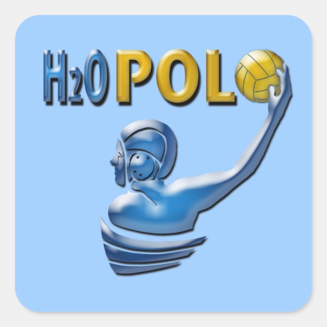 H20 Polo-kvadratfästpunkter Fyrkantigt Klistermärke (Framsida)