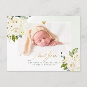 H2 Alabaster Rosor Hydrangea Baby Shower Postkort Vykort