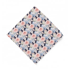 H2 Blommor Dammig Blå Dammig Rosa Rosor Fick Sq Bandana