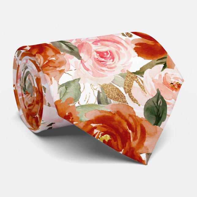 H2 Blommor Rost Orange Blush Rosor   Slips (Rullad)