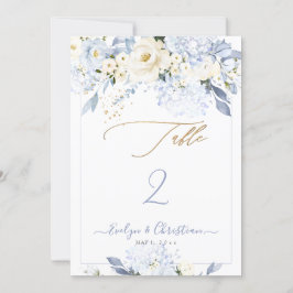 H2 Blue Hydrangea Cream Ro Bord No. Inbjudningar