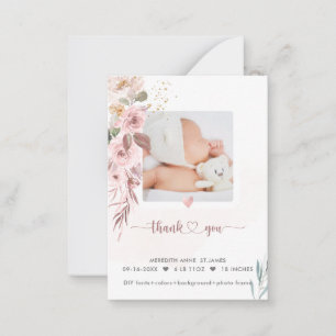 H2 Dusty Ro Birth Announcement Shower Tack Anteckningskort