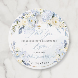 H2 Hydrangeas Blue Ro Baptism Tack Gåvor Etiketter