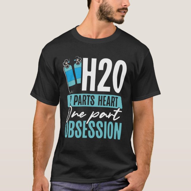 H2o 2-delar Heart En del Obsession Swimming T Shirt (Framsida)