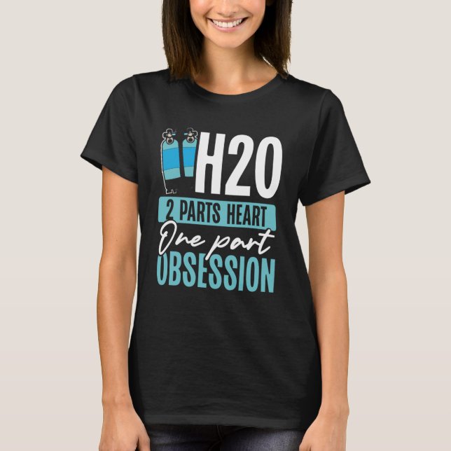 H2o 2-delar Heart En del Obsession Swimming T Shirt (Framsida)
