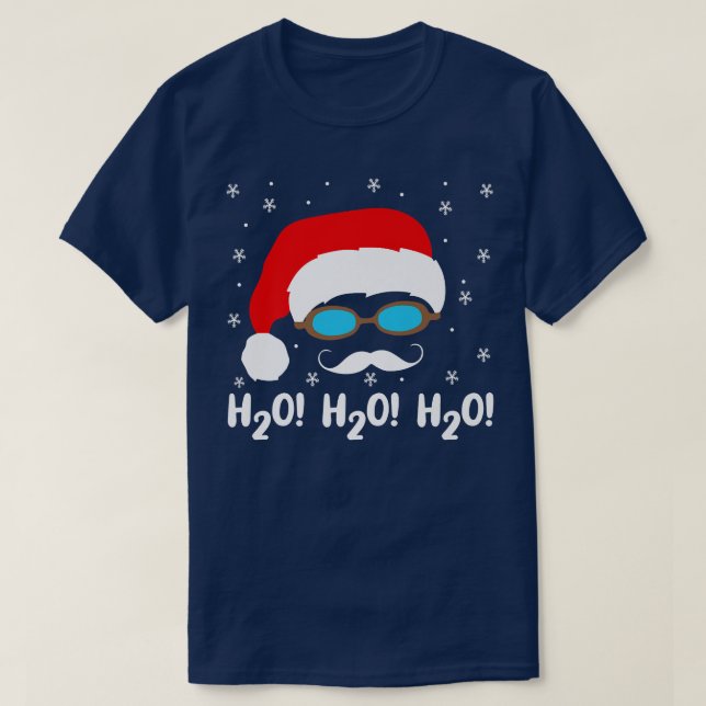 H2o H2o H2o Jultomten Swimming Bassäng jul Sw T Shirt (Design framsida)