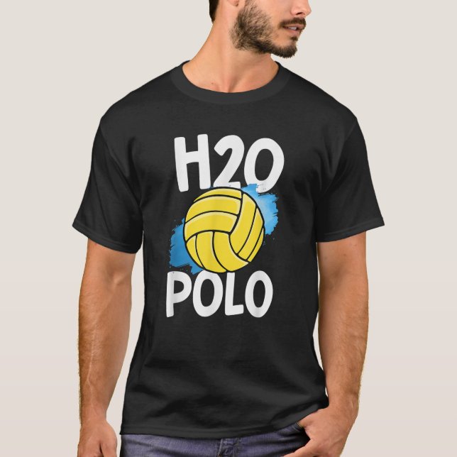 H2O Polo Vatten Polo Funny Player Boll Simma Manar T Shirt (Framsida)