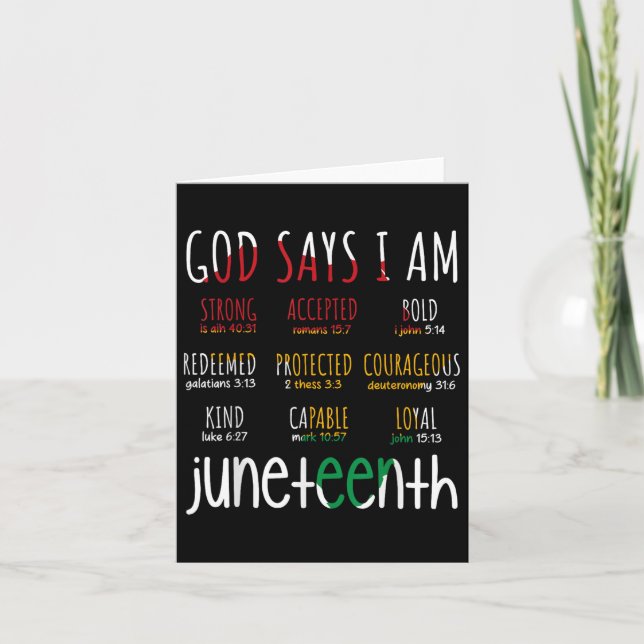 H444.00 Gud säger att jag är bibel Verse-Religiösa Kort (Framsida)