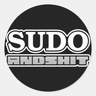 H4ckad sudodetikett runt klistermärke