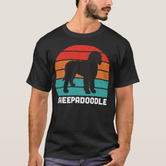 H676 Sheepadoodle Hund Silhouette 1 T Shirt
