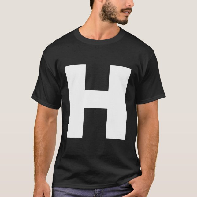 H Alphabet Brev stavar ut det T Shirt (Framsida)